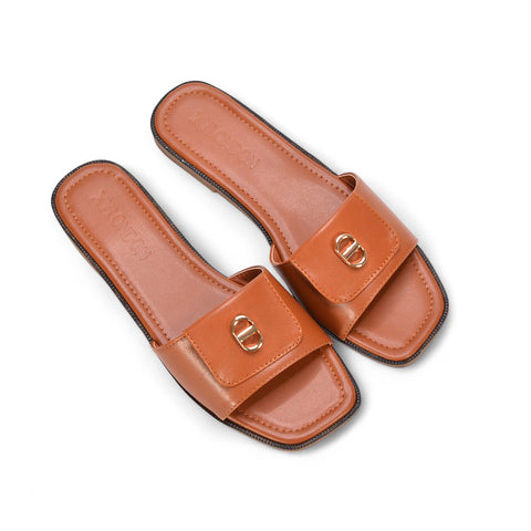 tan summer flat sandals, ladies tan sandals, summer flat sandals, ladies sandals