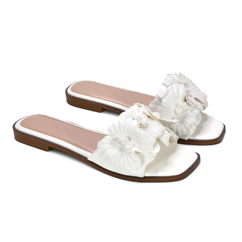 white open toe sandals, white vacation sandals, white comfy sandals, white beach slides
