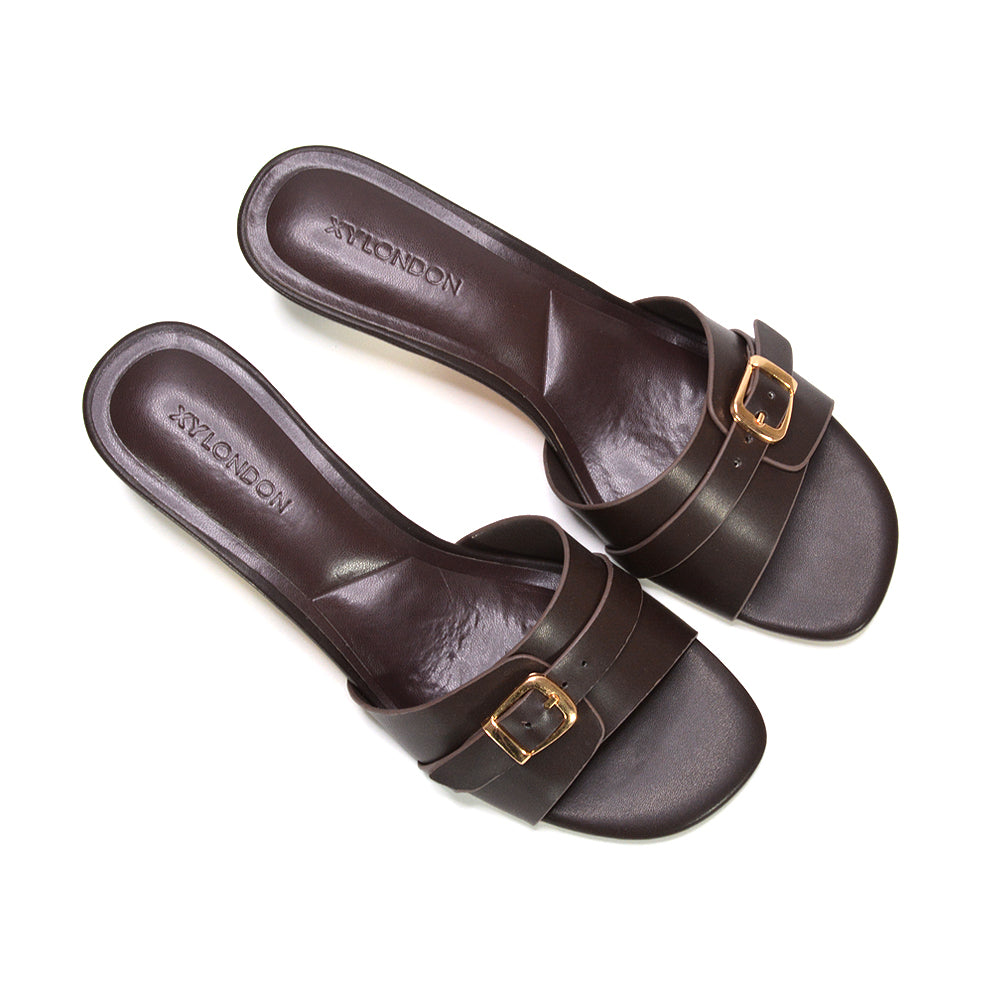 mule heels, heeled sandals, summer heels, holiday heels, heels, brown summer heels, brown holiday heels