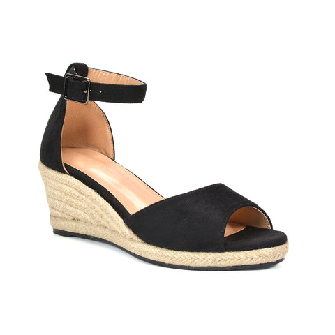 summer wedge sandals women, ankle strap wedge sandals women, best wedge sandals for summer holidays women, black wedge heel sandals