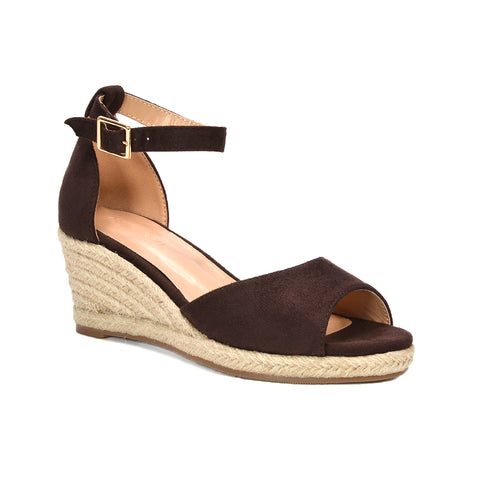 espadrille heels with ankle strap, holiday wedge sandals women, casual dressy espadrille wedge sandals women, brown wedge heel sandals