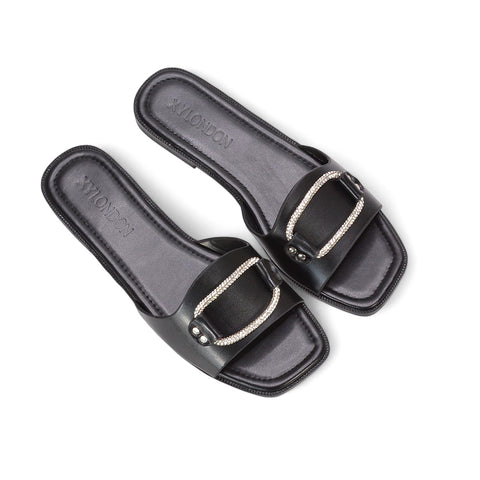 black sparkly sandals, black slip on sandals, sparkly sandals, slip on sandals