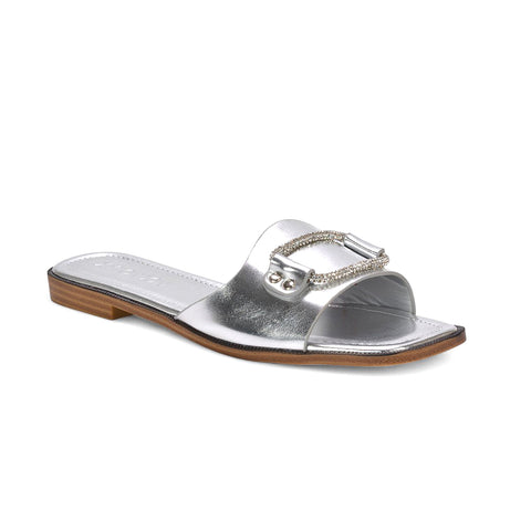 silver summer sandals, silver square toe flat sandals, summer sandals, square toe flat sandals