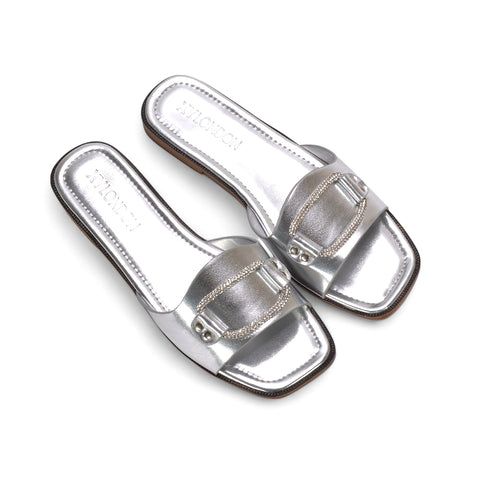 silver sparkly sandals, silver slip on sandals, sparkly sandals, slip on sandals