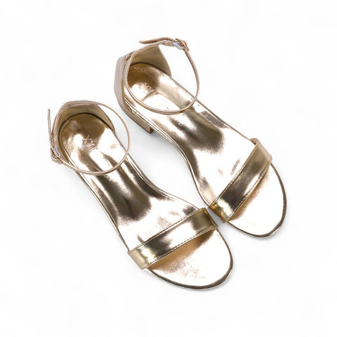 gold low block heels, gold block heel sandals, low block heels, block heel sandals