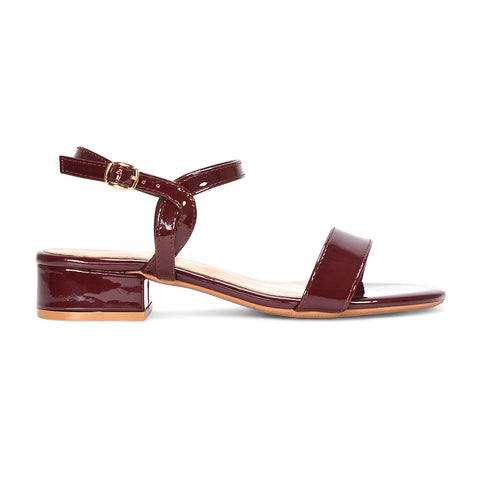 burgundy heeled sandals, burgundy low heel sandals, heeled sandals, low heel sandals