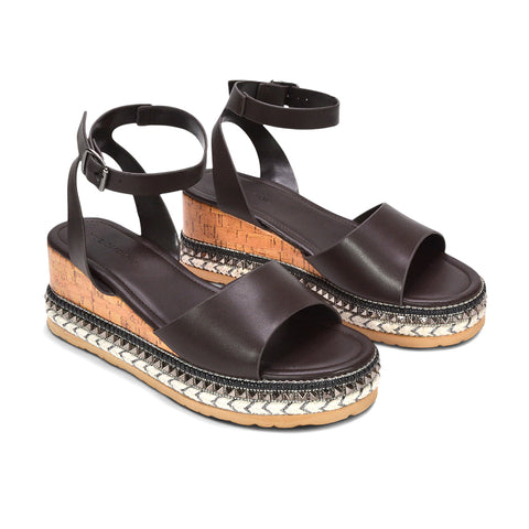 Brown summer wedge sandals, Brown ankle strap espadrille wedges for vacations, Comfortable brown wedge sandals sale