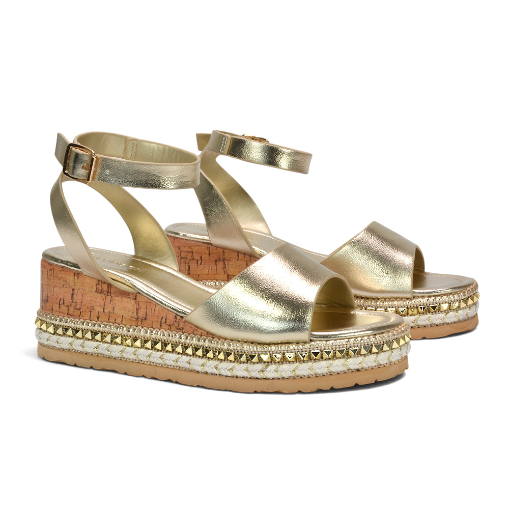 gold platform wedge sandals, gold open toe platform wedge sandals for women, Affordable gold wedge heel sandals