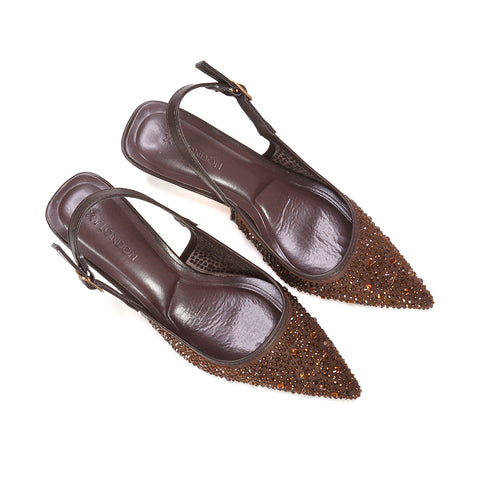 Elegant brown sparkly heels for weddings and special occasions