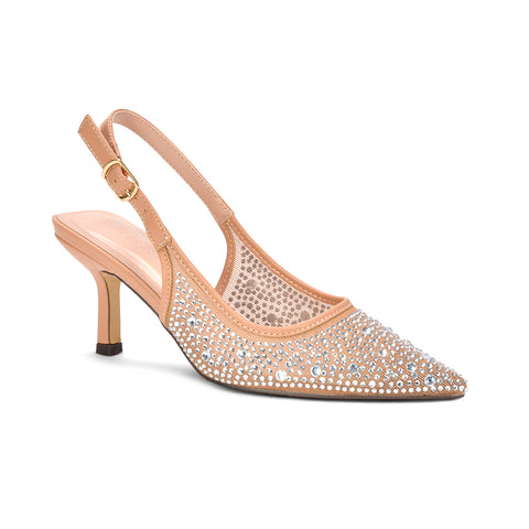 Nude slingback shoes for women with elegant pointed toe
