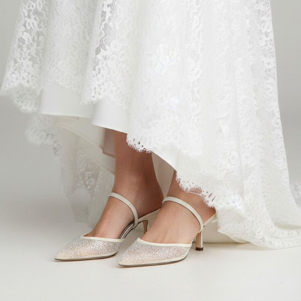 glitter slingback heels, ivory shoes for women