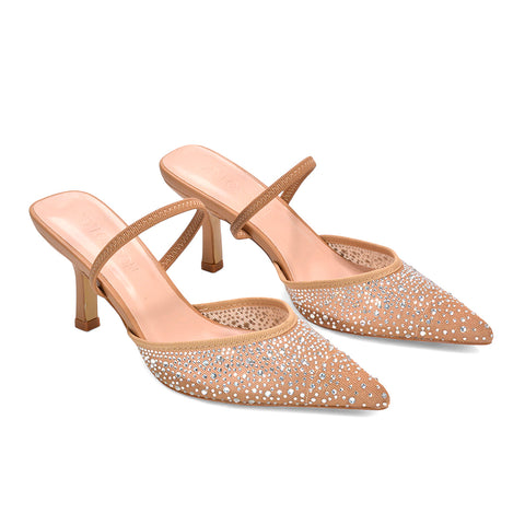 nude party heels for women, nude bridesmaid shoes, classic nude court shoes, affordable nude crystal heels