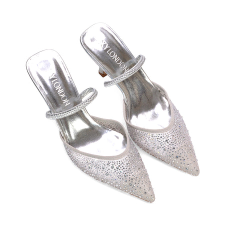 affordable silver evening heels, statement silver heels, silver graduation heels, sparkling silver stilettos