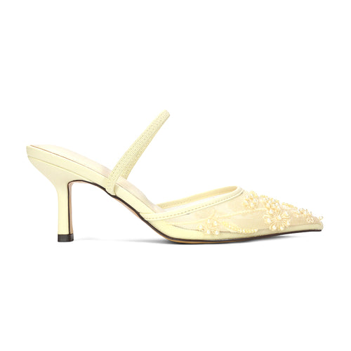 ivory bridal heels, ivory heels, ivory wedding shoes for bride, ivory floral embroidered heels, buy ivory slingback heels