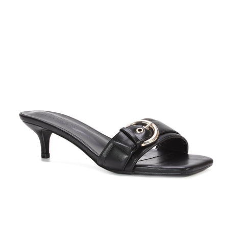 black slip on heels, black slip on kitten heels, slip on heels, slip on kitten heels