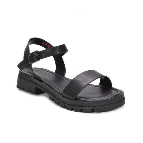 best black chunky sandals for women, black summer sandals, black sandals for summer outfits, black buckle strap platform sandals for women, black chunky flat sandals