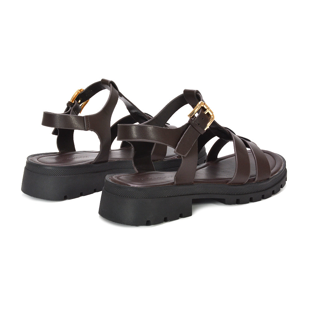 womens sandals, holiday sandals, festival sandals, brown chunky sandals