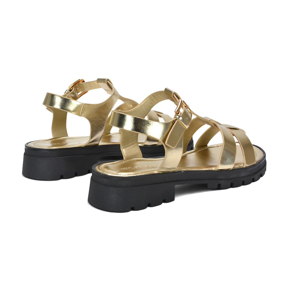 chunky lace-up gladiator sandals women, platform gladiator sandals, chunky sandals free delivery UK, boho chunky gladiator sandals, edgy platform sandals women, gold holiday sandals