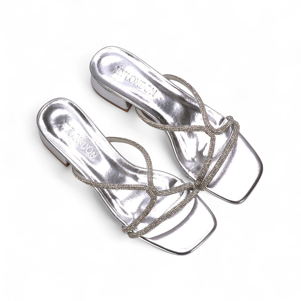 silver heeled sandals, silver heeled mules, heeled sandals, heeled mules