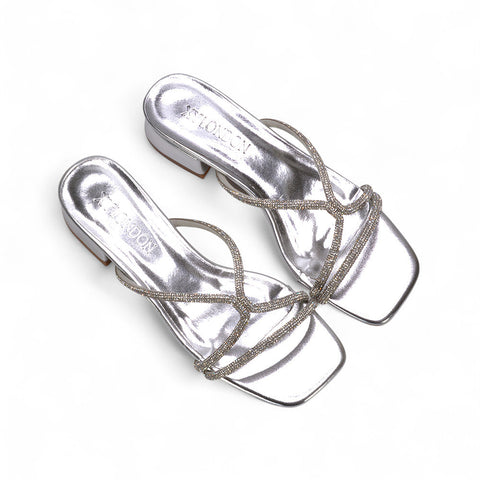 silver heeled sandals, silver heeled mules, heeled sandals, heeled mules
