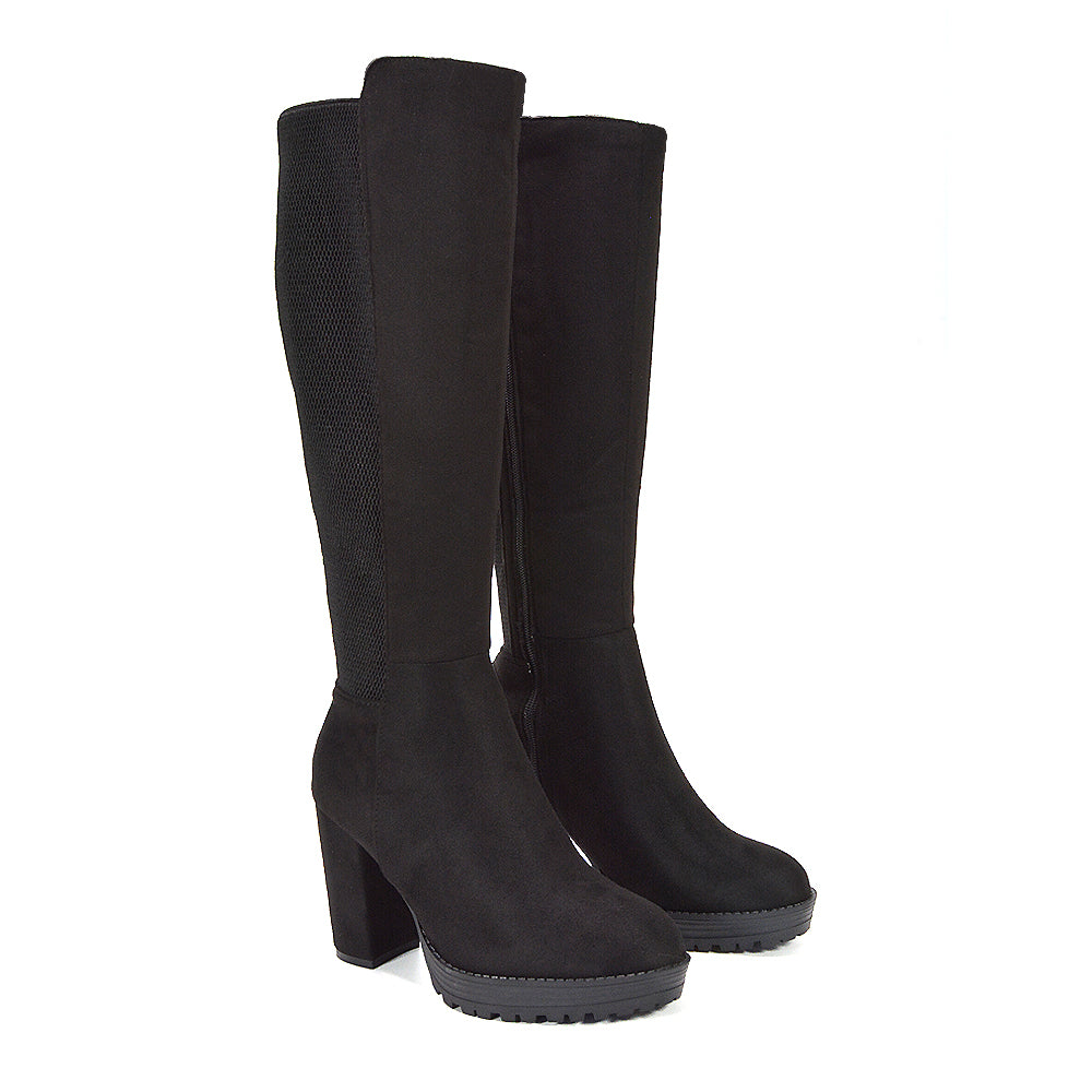 women winter boots, women chunky sole boots, women platform heel boots