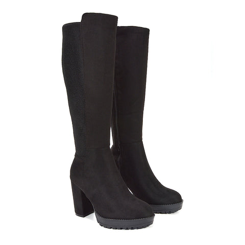 women winter boots, women chunky sole boots, women platform heel boots