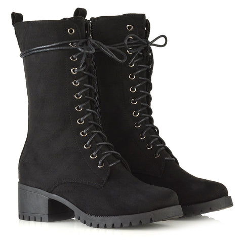 Black | XY London | black biker boots, black Synthetic Leather boots, black heeled boots,