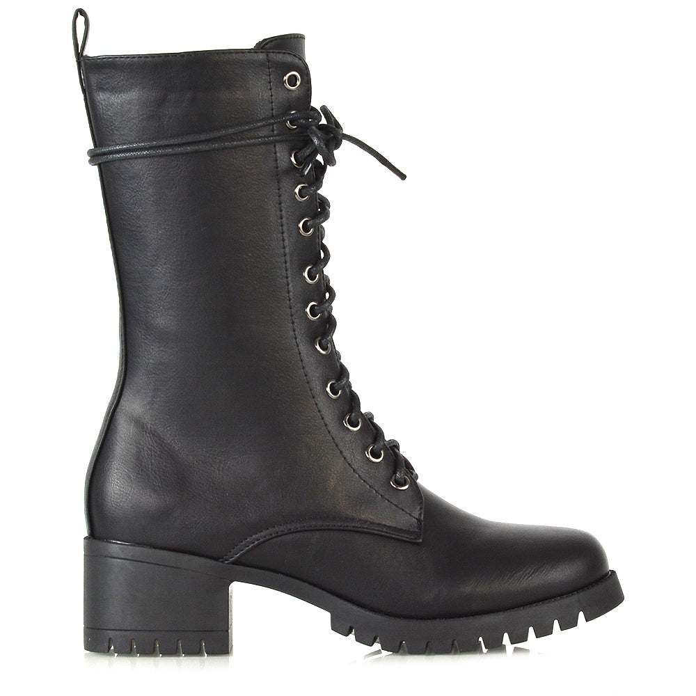 Black | XY London | black biker boots, black Synthetic Leather boots, black heeled boots,