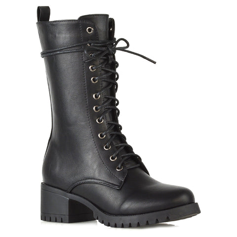 Black | XY London | black biker boots, black Synthetic Leather boots, black heeled boots,