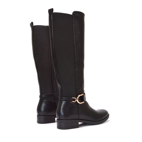 black riding boots, autumn boots, women's black boots, Classic black riding boots, Best flat knee-high boots for women