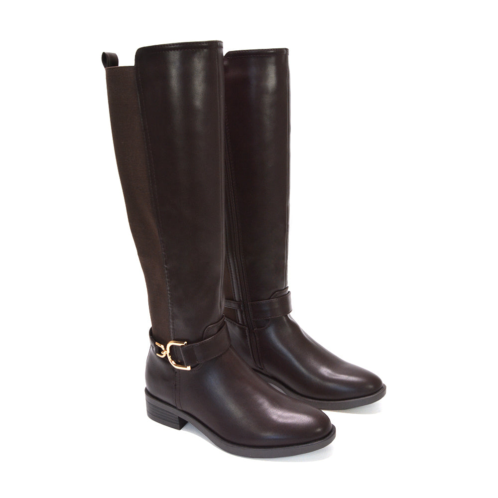 Versatile brown knee boots, Comfortable everyday riding boots, Supportive and comfy winter boots