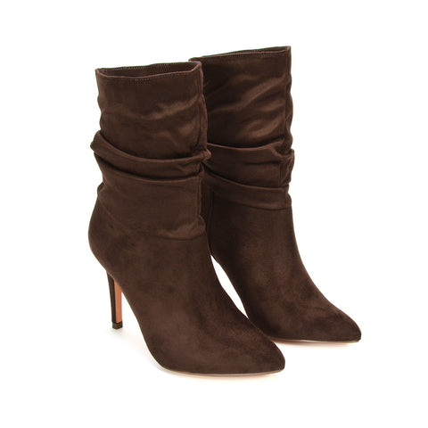stiletto ankle boots, stylish stiletto ankle boots for evening wear, evening outfit ankle boots, fall fashion stiletto boots, minimalist chic ankle boots, brown ankle boots, chocolate ankle boots