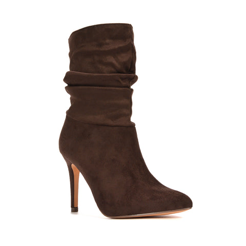 elegant black stiletto ankle boots for dresses, clubbing ankle boots, ruched boots, stiletto ankle boots, suede boots, brown boots for festivals, brown faux suede boots