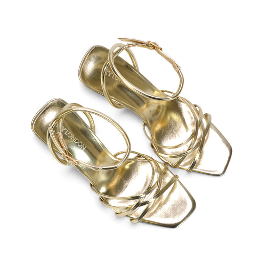 Elegant gold footwear for events, Gold prom heels, Gold bridal party heels, Gold party shoes