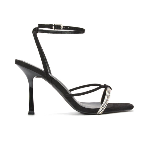 Black diamante heels, Black sparkly diamante strappy stiletto high heels, Buy black diamante heels online