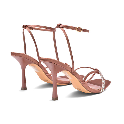 Dusty rose high heels, Dusty mauve diamante heels for special occasions, Mauve high heels