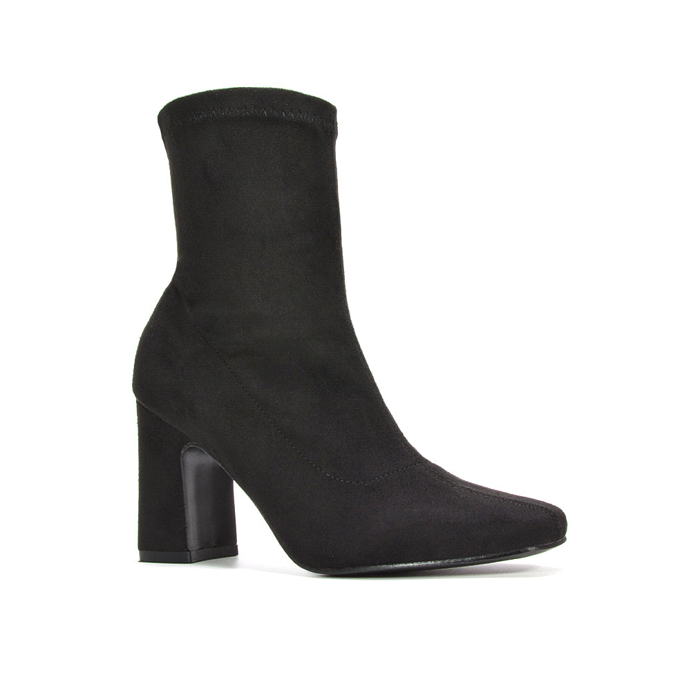 classic black heeled boots, black zip ankle boots, block heel ankle boots, zip up ankle boots, casual women boots, fashion ankle boots, buy ankle boots women