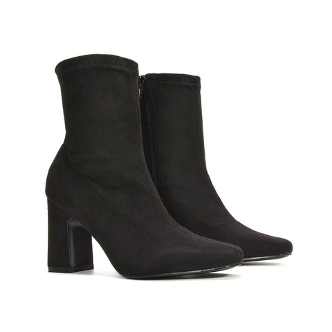 winter black ankle boots, black boots, ankle boots, womens boots, cold season women boots, going out boots, women block heel boots, classic ankle boots, formal ankle boots women