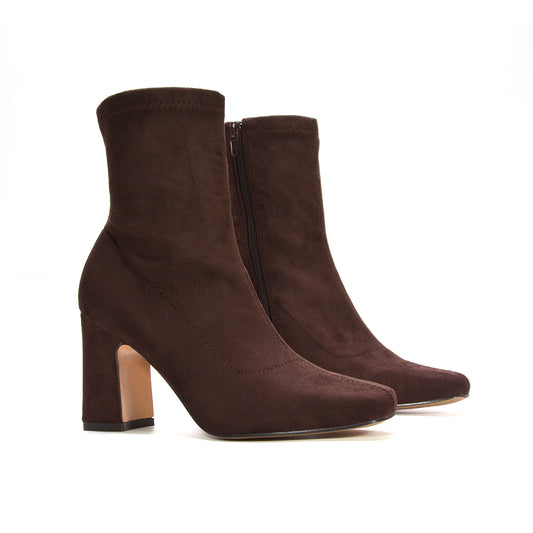 winter brown ankle boots, brown boots, ankle boots, womens boots, cold season women boots, going out boots, women block heel boots, classic ankle boots, formal ankle boots women