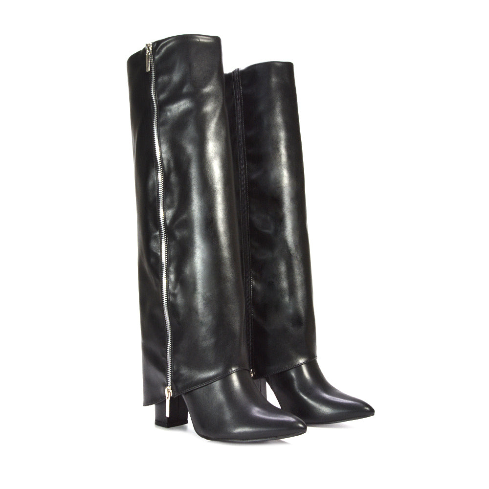 black boots, black knee high boots, boots, knee high boots