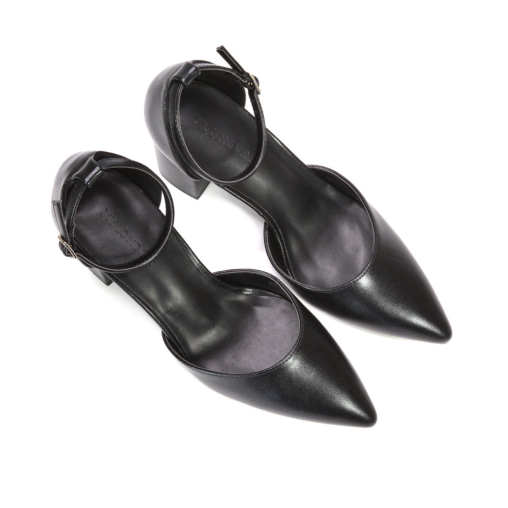 black women’s evening pumps with ankle strap, black women’s dress shoes for special occasions, black women’s heels for cocktail parties, black women’s heels for dinner parties