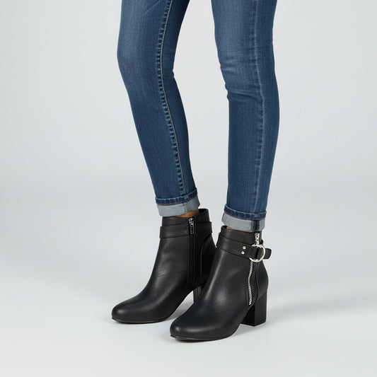 black block heel ankle boots