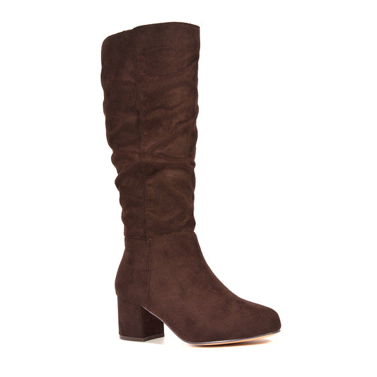 comfortable brown knee high boots for women, stylish brown knee high boots for women, women’s dark brown knee high fashion boots, brown slouchy knee high boots for women