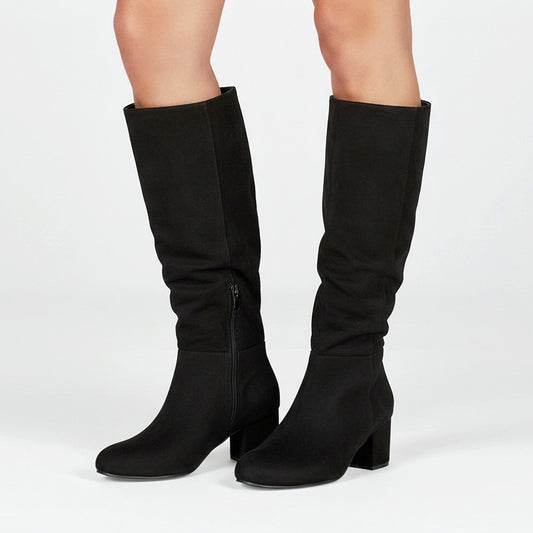 black knee high boots block heel