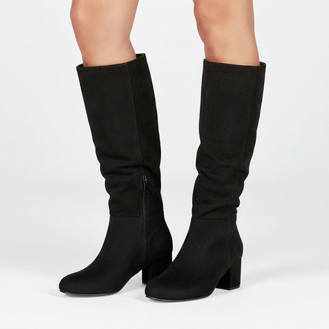 black knee high boots block heel
