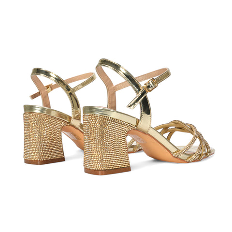 gold block heel sandals, gold strappy block heels, block heel sandals, strappy block heels, Wedding guest shoes, party heels, Rhinestone block heel sandals