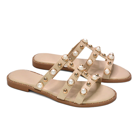 beige lightweight flat sandals for holiday outfits, soft neutral beige strappy sandals summer style, beige comfortable sandals for warm weather trips, where to buy beige strappy slip on sandals