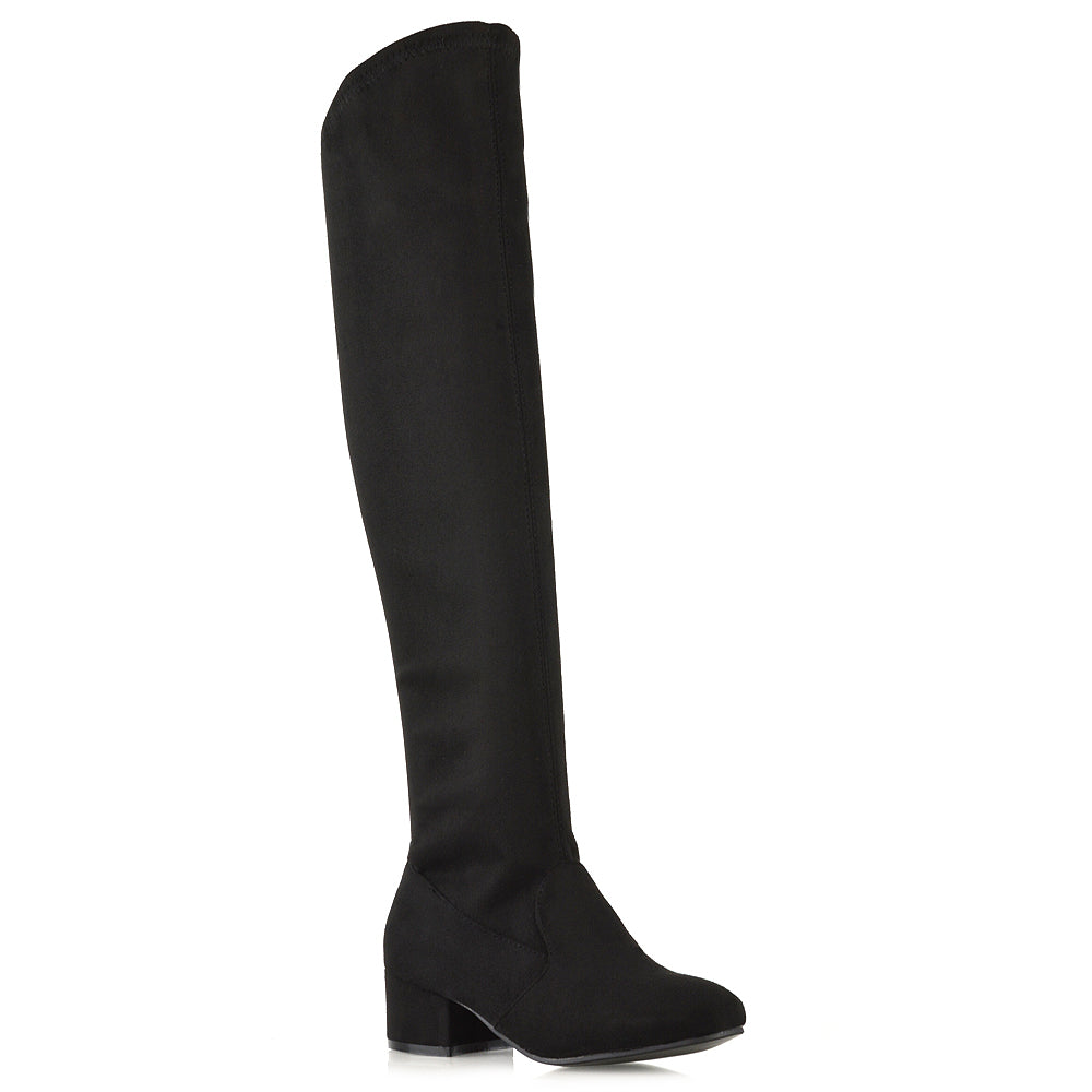 black over the knee boots, black thigh high boots, over the knee boots, thigh high boots, Winter knee high boots
