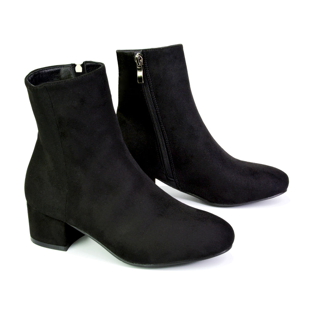 black Chelsea ankle boots with low block heel, comfortable black low heel ankle boots for women, stylish black zip up Chelsea boots for women, women’s black everyday Chelsea ankle boots