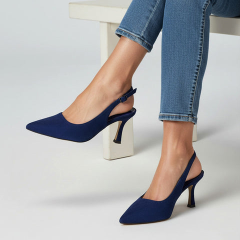 navy slingback heels